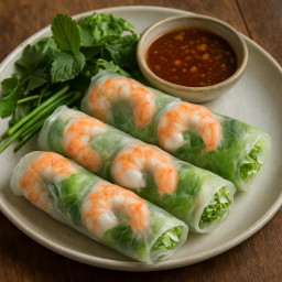 Appetizer: Vietnam – Southern Vietnam – Gỏi cuốn (Fresh rice-paper rolls with shrimp) recipe