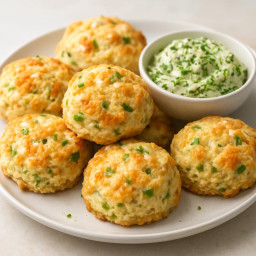 Appetizer: United States – Mini Cheddar‑Scallion Biscuits with Herb Butter recipe