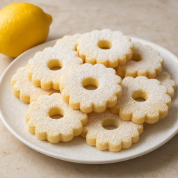 Dessert: Italy – Piemonte – Canestrelli al limone (Piedmontese lemon shortbread cookies, tender and dusted with powdered sugar) recipe