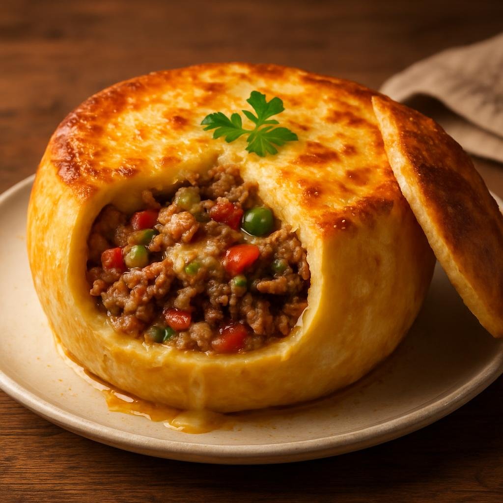Entree: Aruba – Caribbean – Keshi Yena (Stuffed cheese) recipe