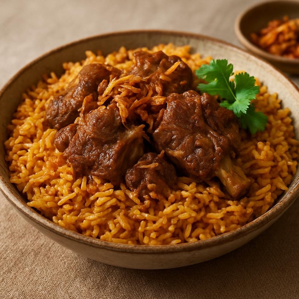 Entree: Bahrain – Gulf – Maqbūs (Spiced rice with meat) recipe