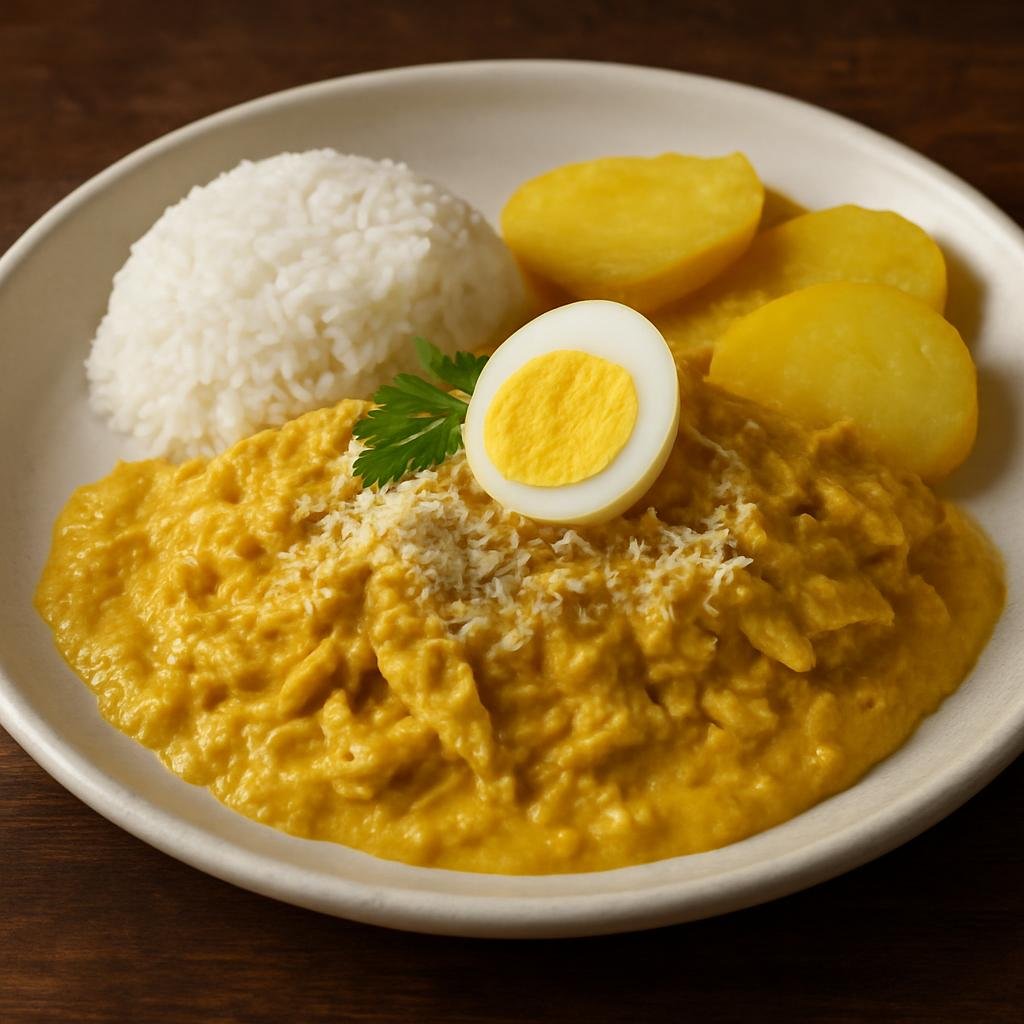 Entree: Peru – Afro-Peruvian – Ají de Gallina (Creamy shredded chicken in spicy ají amarillo sauce) recipe