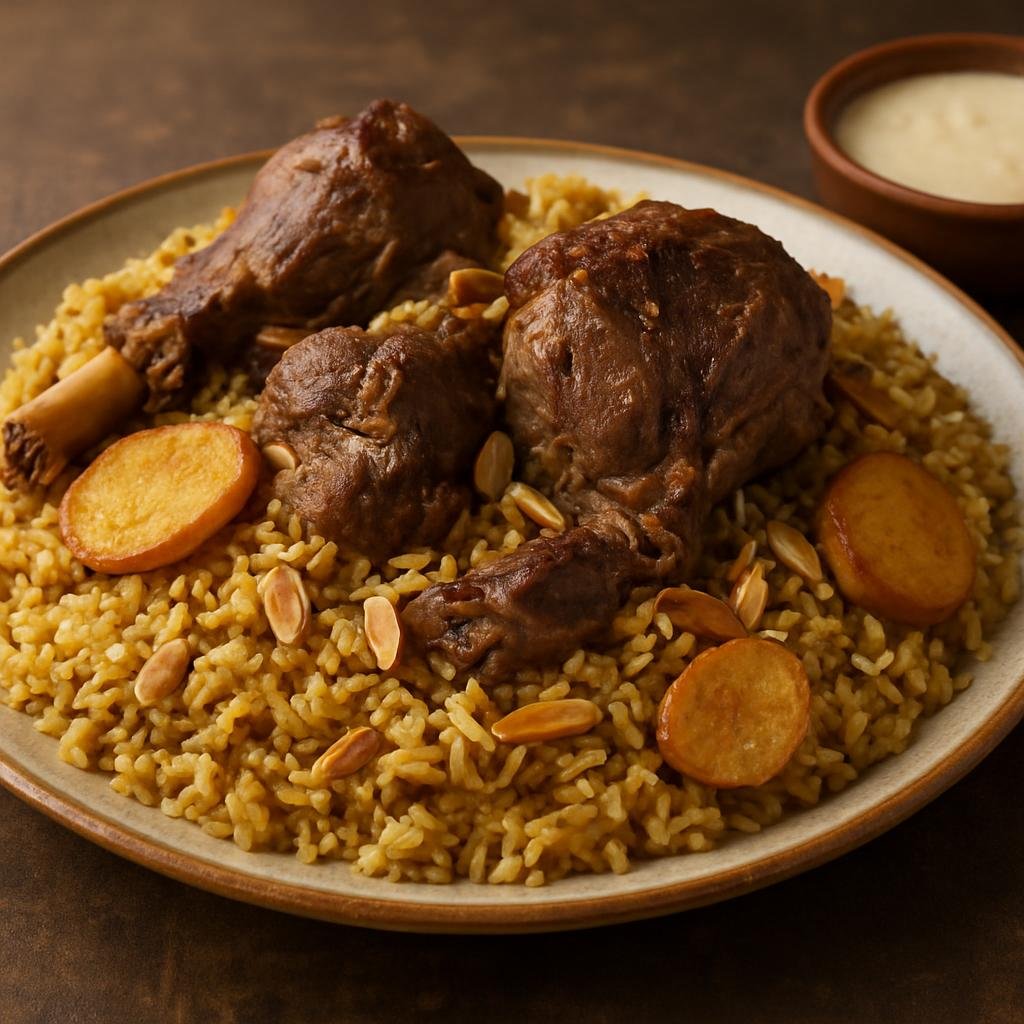 Entree: Iraq – Baghdad & Central Iraq – قوزي ➤ Qūzī (Stuffed lamb with spiced rice and nuts) recipe