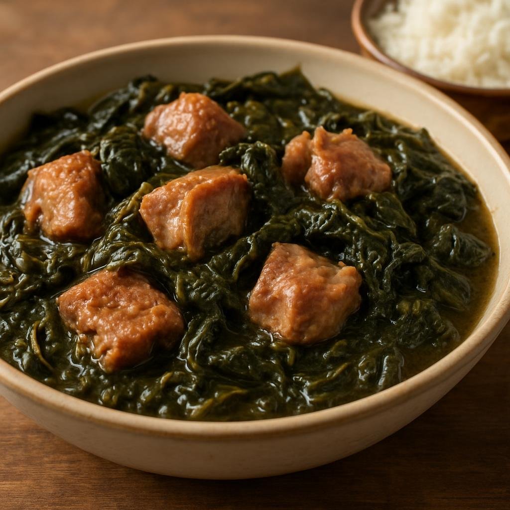 Entree: French Polynesia – Central Culinary Region – Pork with Taro Leaves recipe
