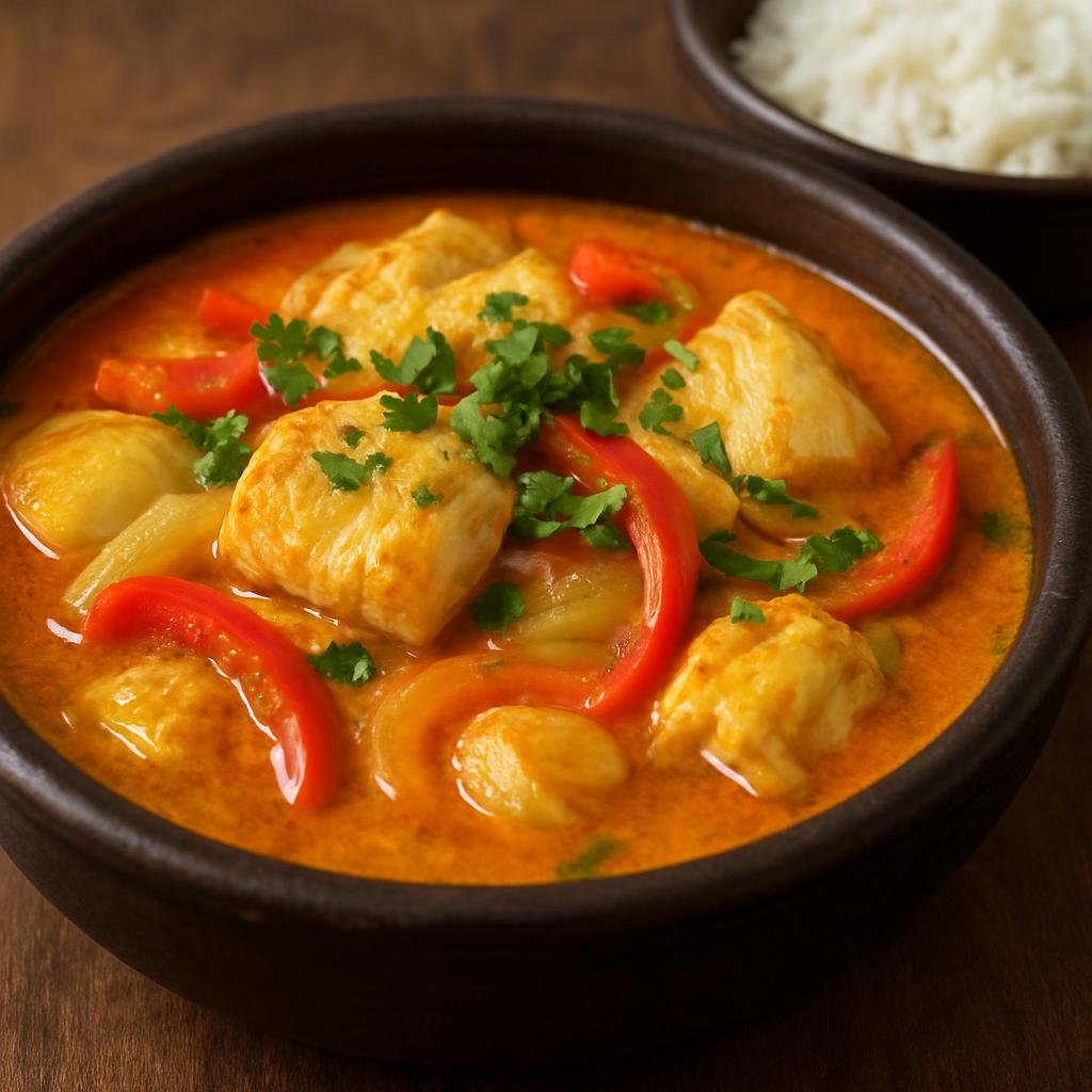 Entree: Sao Tome and Principe – Moqueca de Peixe (Coconut- and palm oil–based fish stew of West African and Portuguese influence) recipe