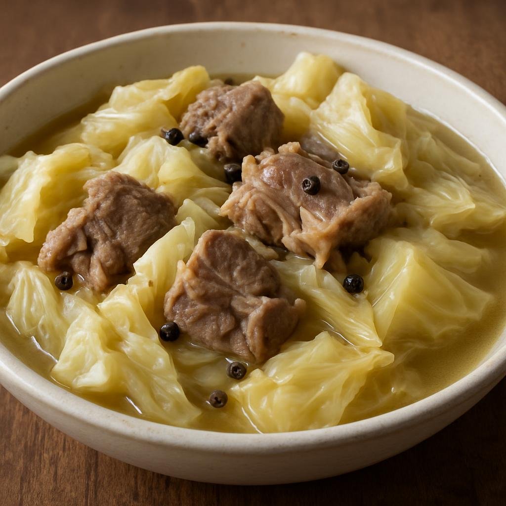 Entree: Norway – Northern Norway – Fårikål (Slow-simmered mutton and cabbage stew seasoned with whole black peppercorns) recipe
