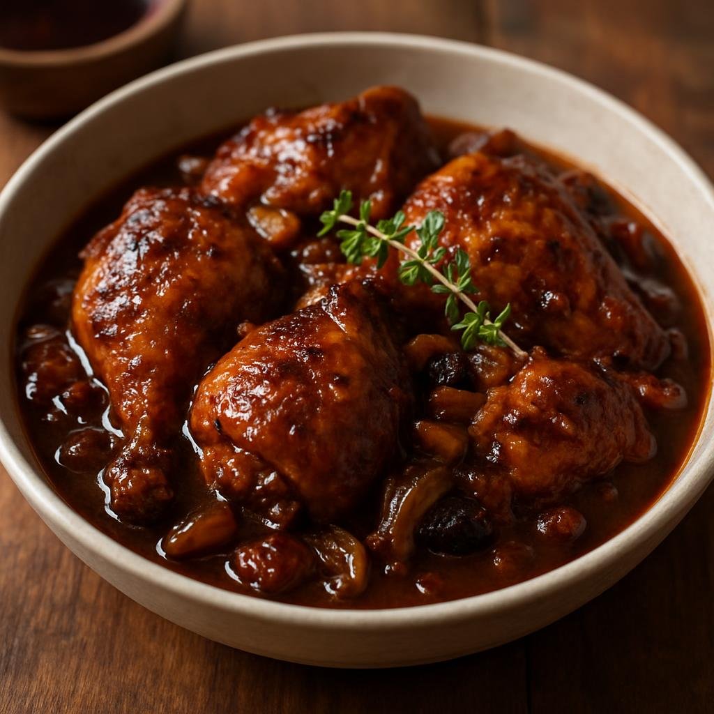 Entree: Sint Maarten (Dutch part) – National Cuisine – Guavaberry Chicken (Chicken braised in guavaberry liqueur with Caribbean spices and aromatics) recipe