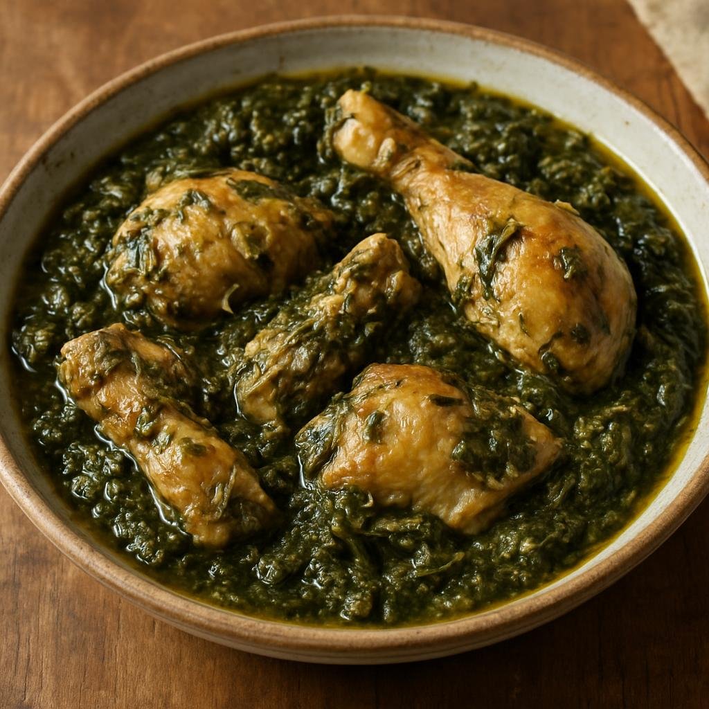 Entree: Wallis and Futuna – National Cuisine – Poulet Fafa (chicken stew with taro leaves) recipe