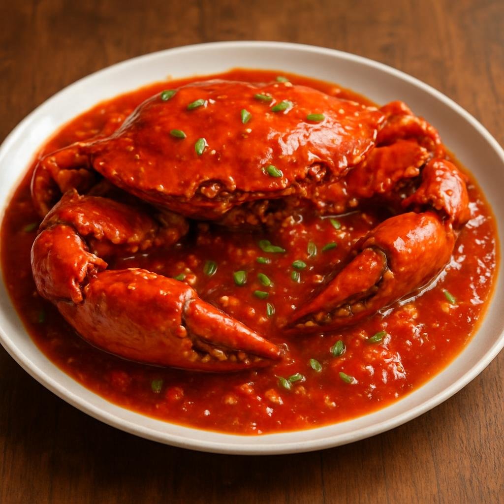 Entree: Christmas Island – Central Culinary Region – Chili Crab (Stir-fried whole crab in a tangy sweet-spicy tomato and chili sauce) recipe