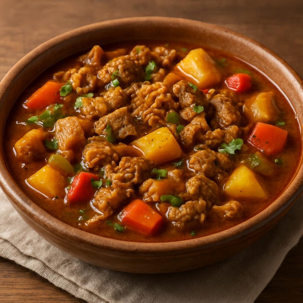 Entree: Panama – Mondongo a la Culona (Hearty Panamanian beef tripe stew with root vegetables and aromatic herbs) recipe