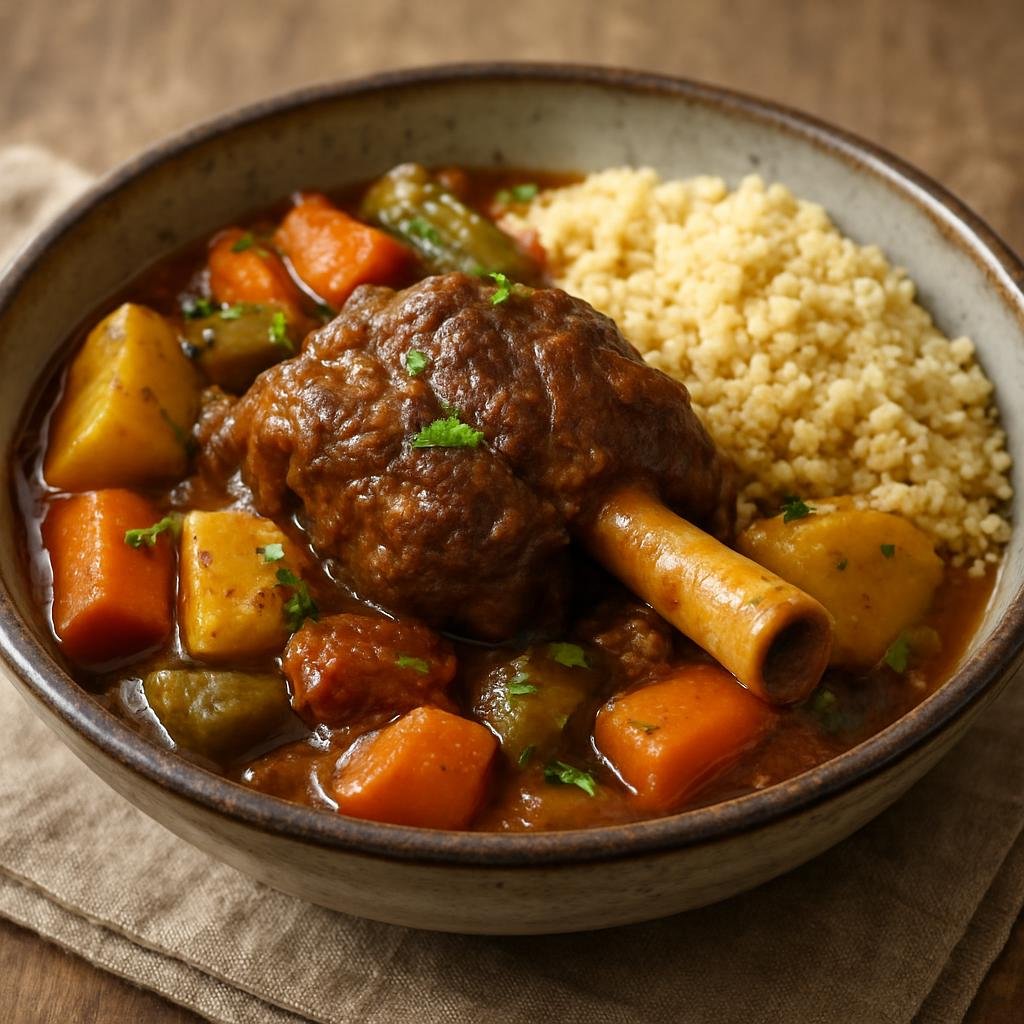 Entree: Libya – مبتان ➤ Mbatan (Libyan slow-braised lamb and vegetable stew served with couscous) recipe