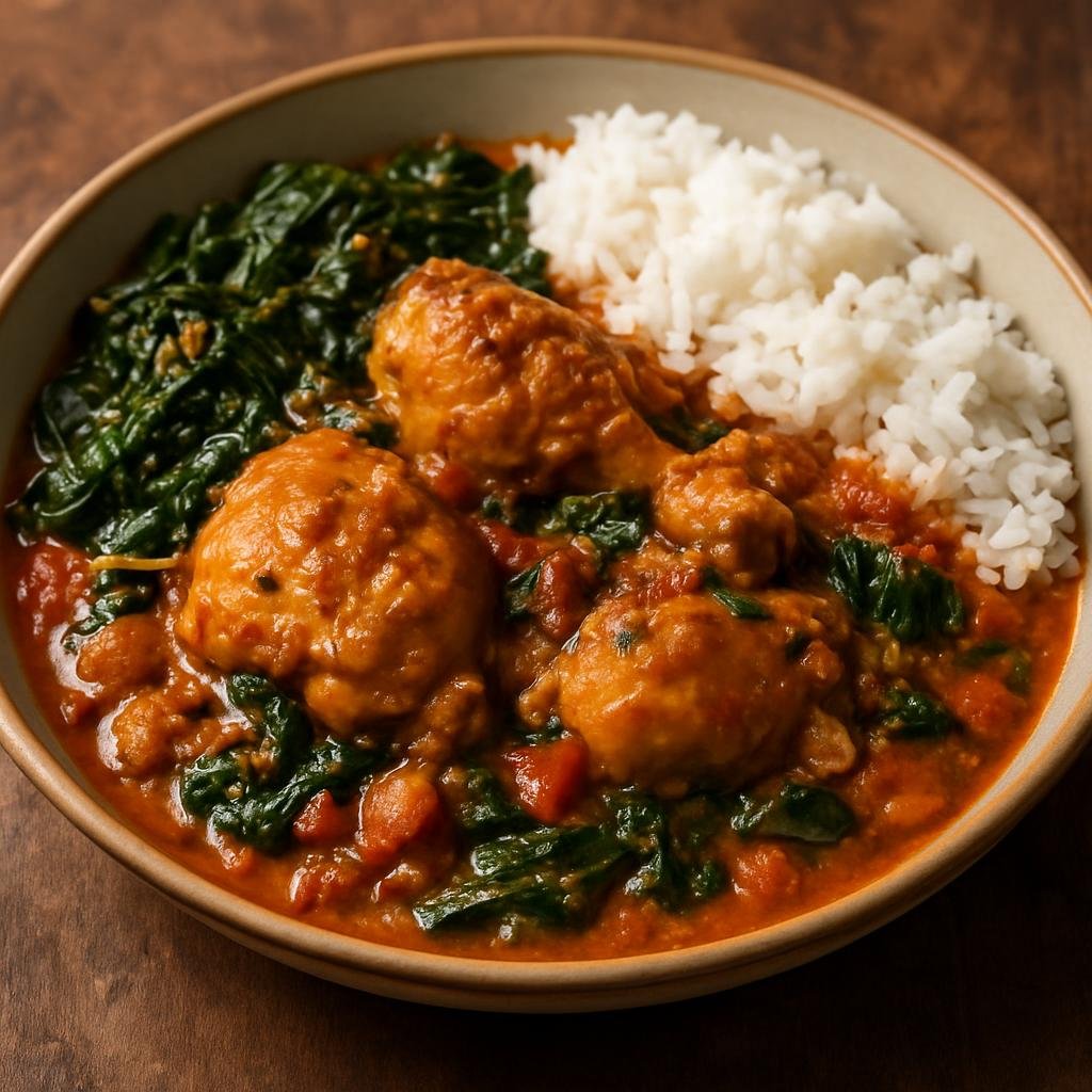 Entree: Uganda – Kikalayi (Ugandan peanut and tomato stew with chicken and greens) recipe