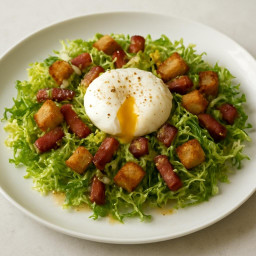 Salad: France – Lyon – Frisée à la Lyonnaise (Frisée with Warm Shallot Vinaigrette) recipe