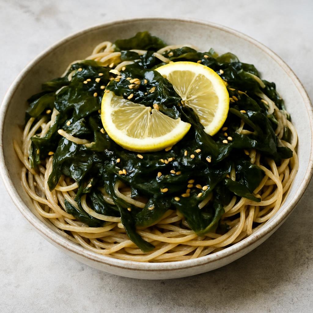 Entree: Antarctica – Central Culinary Region – Chilled Seaweed Pasta (Cold pasta dish tossed with rehydrated seaweed, citrus, and sesame dressing) recipe