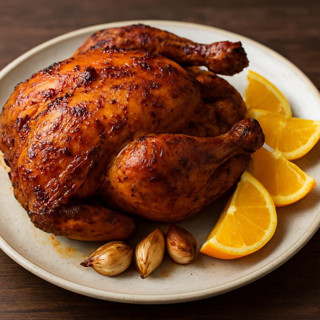 Entree: Cape Verde – National Cuisine – Frango Assado (Cape Verdean marinated and roasted chicken flavored with citrus, garlic, and piri-piri heat) recipe
