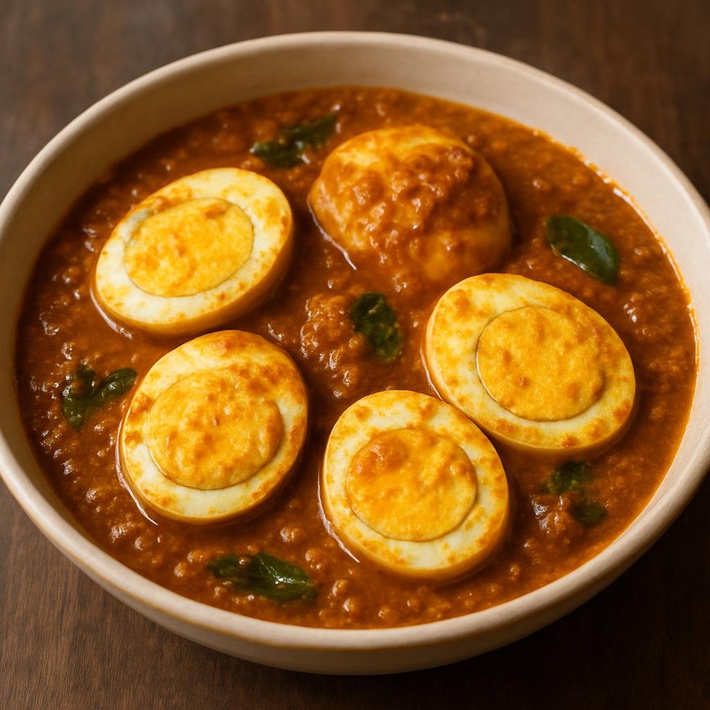 Entree: Sri Lanka – Jaffna Tamil Cuisine – யாழ்ப்பாண முட்டை கறி ➤ Yaalpanam Muttai Kari (Hard-boiled eggs simmered in a spicy coconut and curry-based Tamil sauce from Jaffna) recipe
