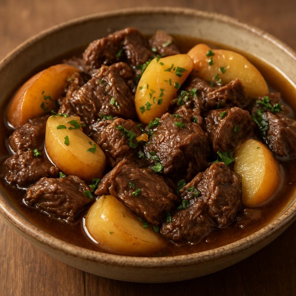 Entree: Faroe Islands – Ræst kjøt við eplum (Fermented mutton braised with apples) recipe