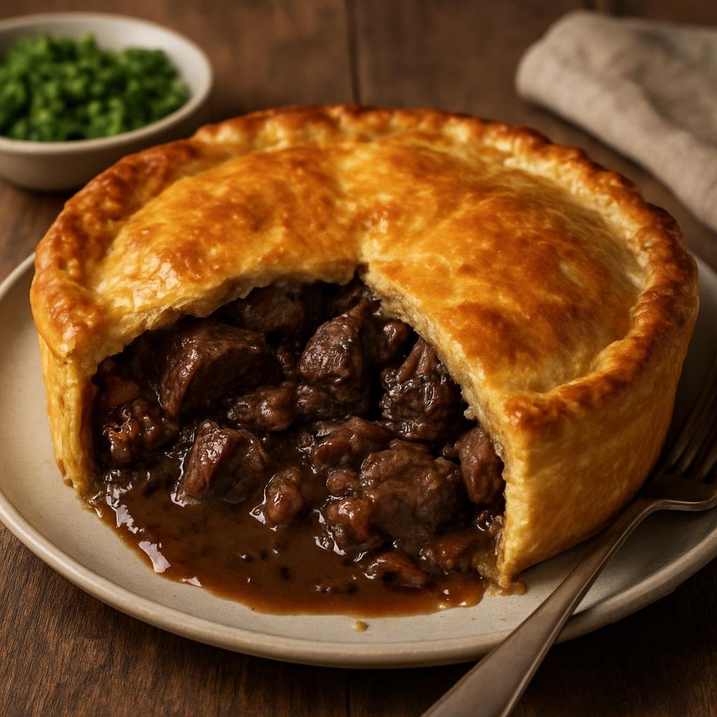 Entree: United Kingdom – Cornwall & West Country – Devonshire Squab Pie (Traditional West Country savory pie of young pigeon braised with bacon, herbs, and a rich gravy in pastry) recipe