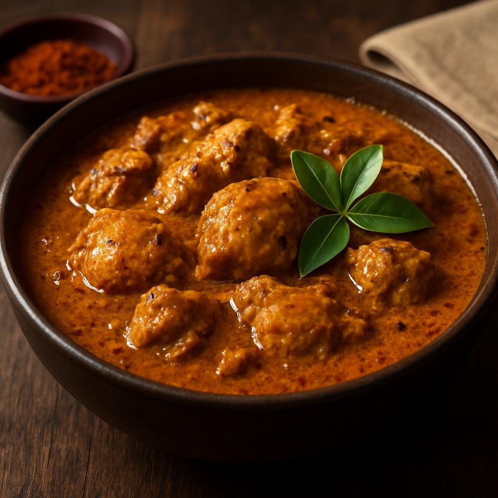 Entree: Sri Lanka – Kandyan Highlands – කුකුල් මස් කරි ➤ Kukul Mas Kari (Kandyan-style Sri Lankan chicken curry simmered in coconut milk and roasted spices) recipe