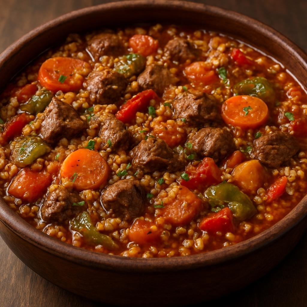 Entree: Bulgaria – Northern Culinary Region – Гювеч ➤ Gyuvetch (Slow-baked Bulgarian meat and vegetable casserole) recipe