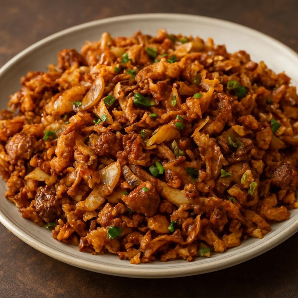 Entree: India – Tamil Nadu – கொத்து பரோட்டா ➤ Kothu Parotta (Stir-fried shredded layered flatbread tossed with spices, onions, egg and meat or vegetables) recipe