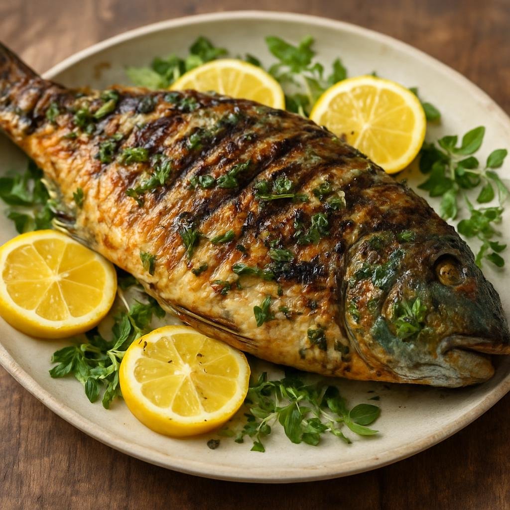 Entree: New Caledonia – Southern Culinary Region – Grilled Parrotfish (Whole parrotfish marinated and grilled with citrus and island herbs) recipe