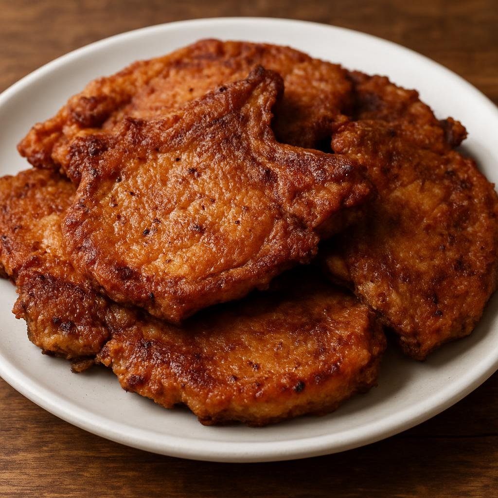 Entree: Puerto Rico – Southern Culinary Region – Chuletas Fritas (Puerto Rican pan-fried pork chops marinated in garlic and citrus then dredged and crisped in hot oil) recipe
