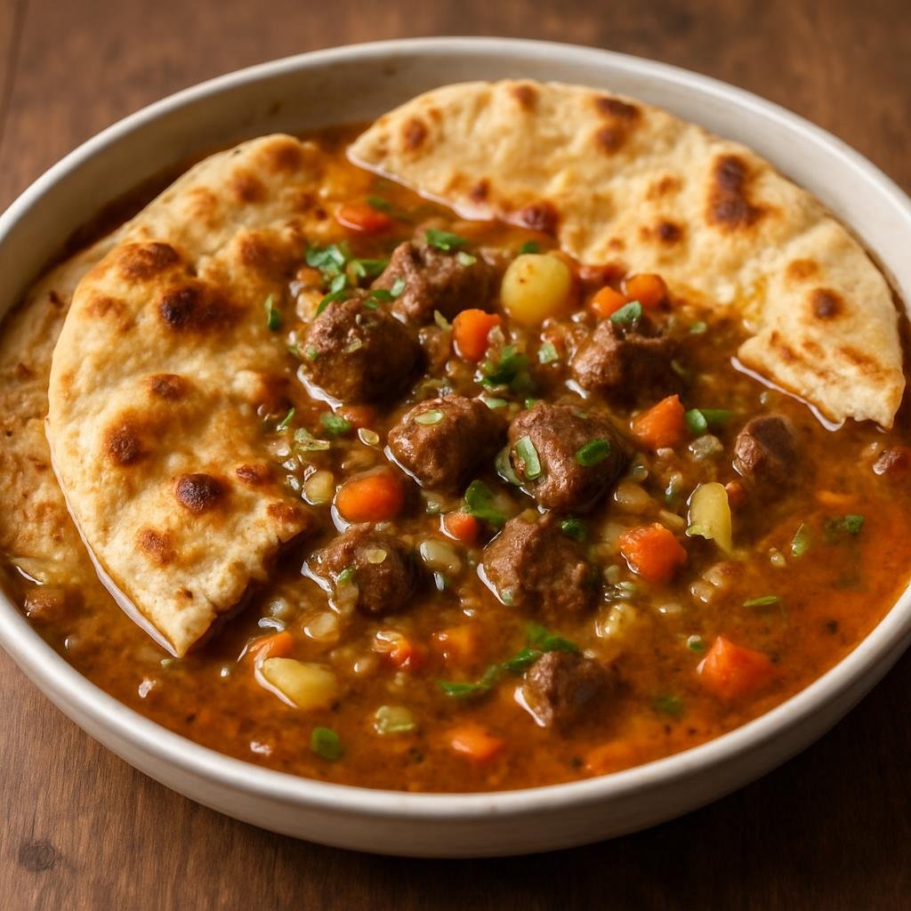 Entree: Iraq – Kurdish Iraq – تشريب ➤ Tashrīb (flatbread soaked in a spiced meat and vegetable broth) recipe