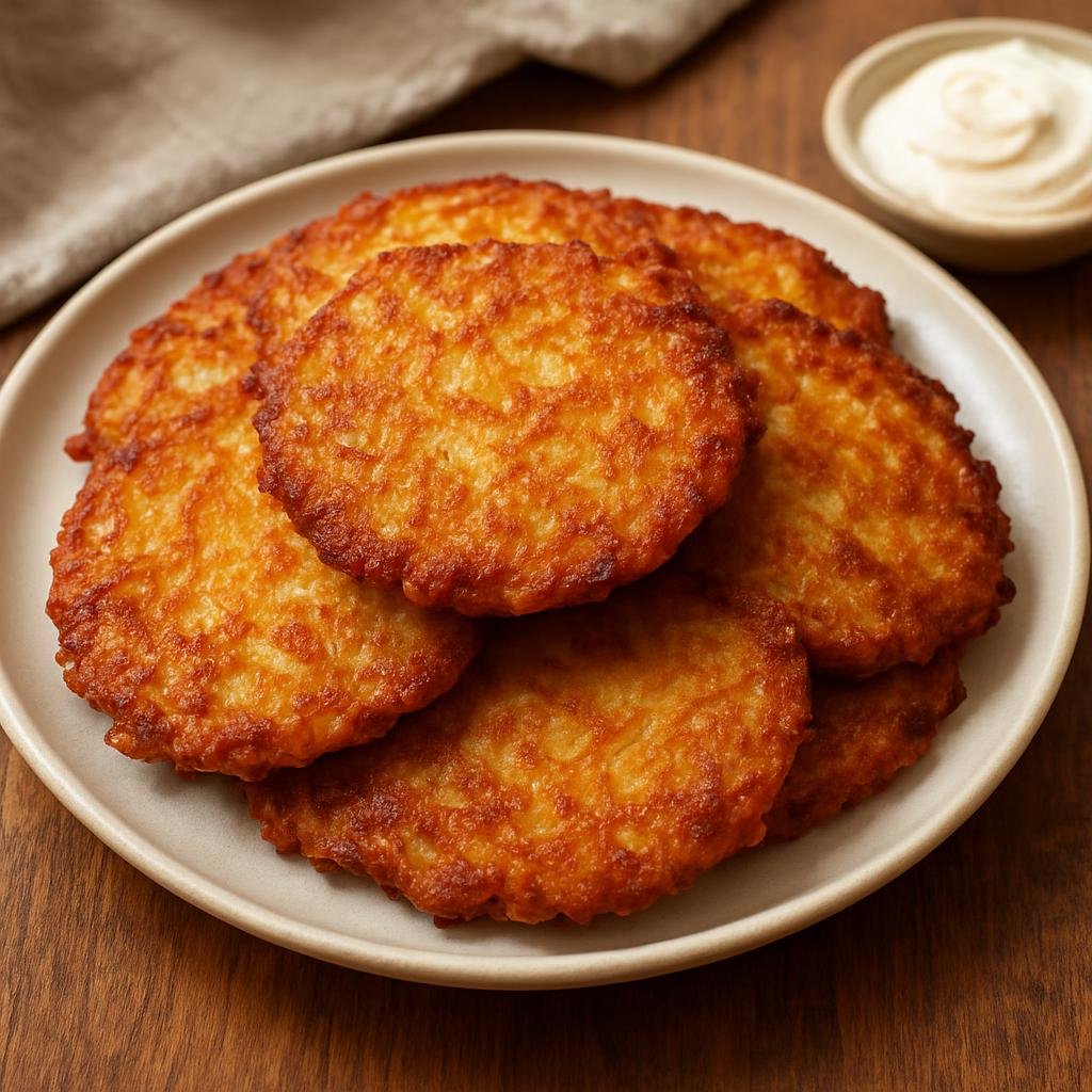 Entree: Slovakia – Southern Culinary Region – Zemiakové Placky (Pan-fried grated potato pancakes common in Slovak home cooking) recipe