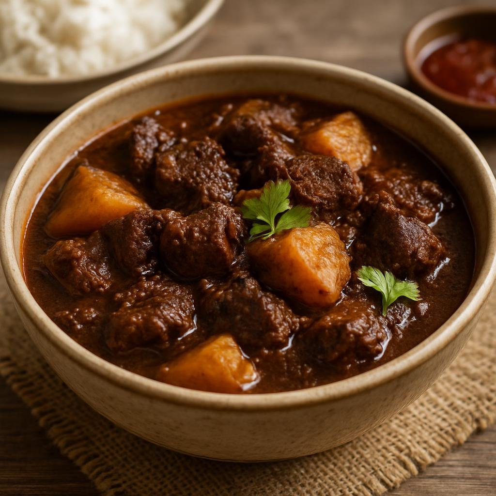 Entree: Suriname – Southern Culinary Region – Peperpot (Slow-simmered Surinamese meat stew cooked in cassareep and warm spices) recipe