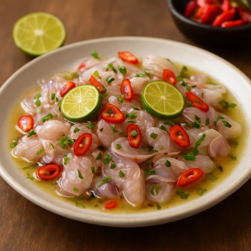 Entree: Indonesia – Batak – Ikan Mas Na Niura (Batak raw marinated carp dish seasoned with citrus, andaliman, shallot, and chilies) recipe