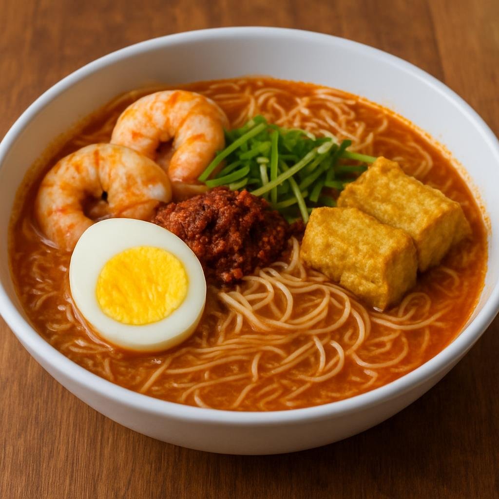 Entree: Singapore – Malay Singapore – Mee Siam (Spicy tangy rice vermicelli in a tamarind and shrimp-based gravy typical of Malay Singapore cuisine) recipe