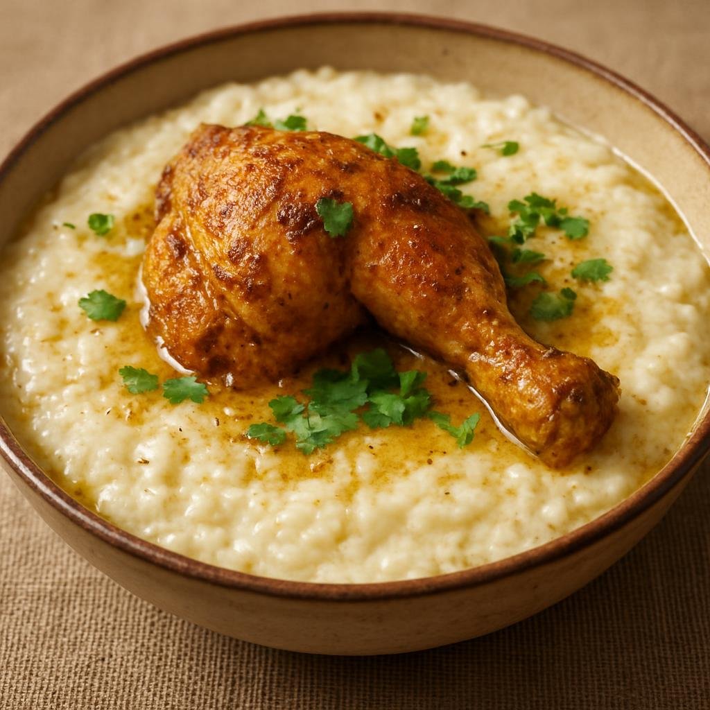 Entree: United Arab Emirates – Southern Culinary Region – مضروبة ➤ Madrouba (Creamy savory porridge of mashed rice and tender spiced chicken) recipe