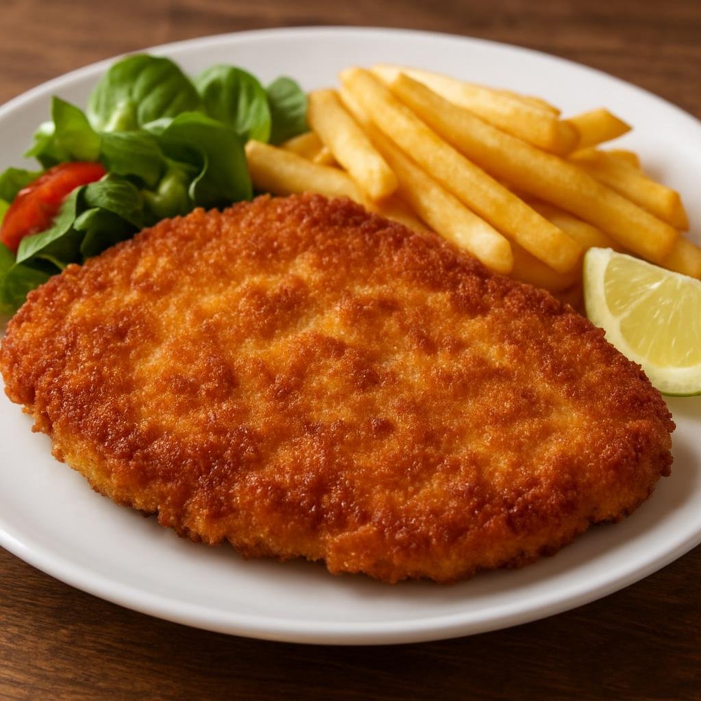 Entree: Australia – Melbourne & Victoria – Chicken Schnitzel (Thin chicken cutlets breaded and pan-fried to a crisp golden crust) recipe