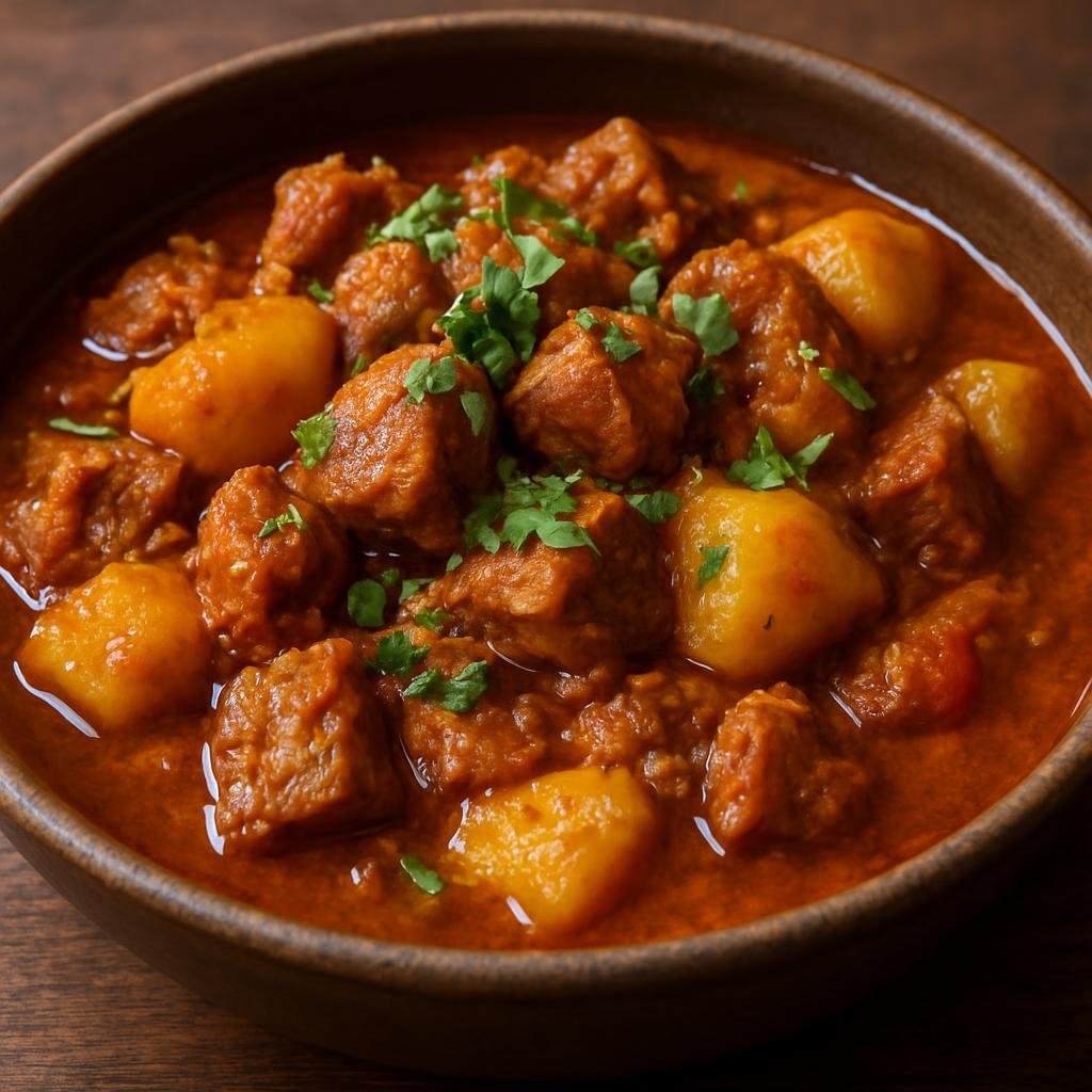 Entree: Nepal – Newari Cuisine – पालु ➤ Pālu (Hearty Newari braised pork and potato curry in a spiced tomato-onion gravy) recipe