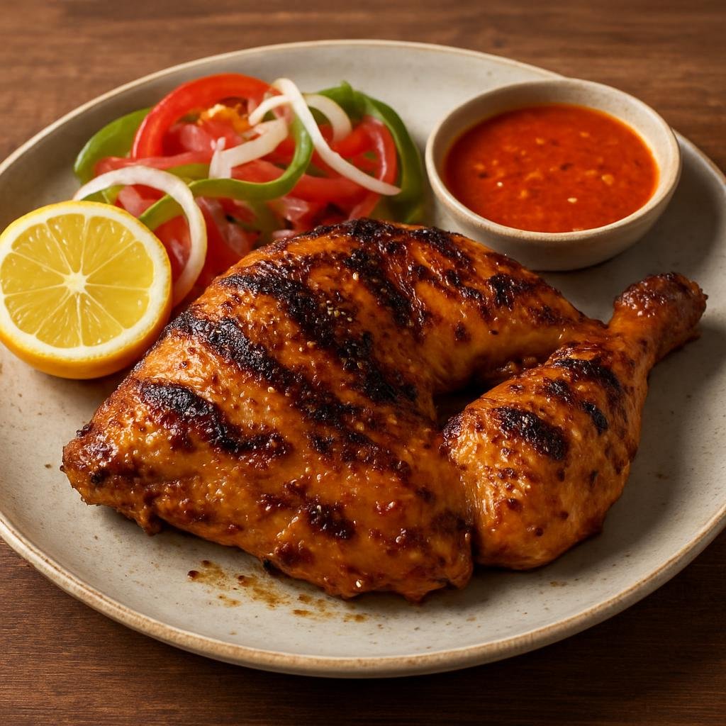 Entree: Cape Verde – Northern Culinary Region – Frango Grelhado (Cape Verdean grilled chicken marinated with garlic, citrus, and piri-piri) recipe