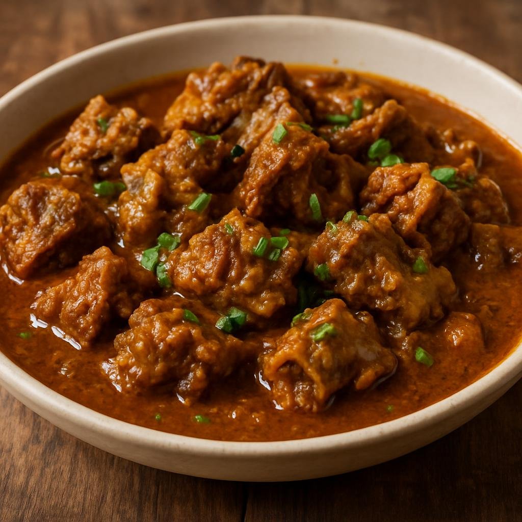 Entree: Dominica – Northern Culinary Region – Curry Goat (Slow-simmered Caribbean goat curry in a rich, spiced sauce) recipe