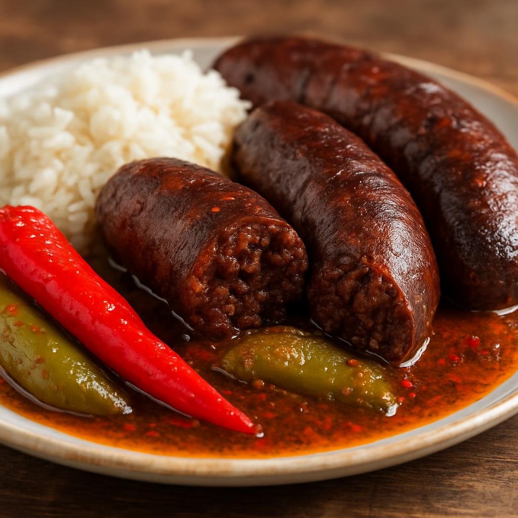 Entree: Guadeloupe – Southern Culinary Region – Boudin Créole (Guadeloupean Creole pork and blood sausage seasoned with island spices and hot pepper) recipe