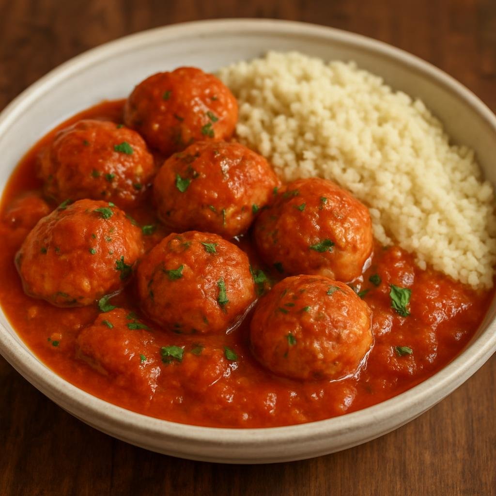 Entree: Mauritania – Southern Culinary Region – Boulettes de Poisson (Spiced West African-style fish meatballs simmered in a tomato sauce, typically served with couscous) recipe