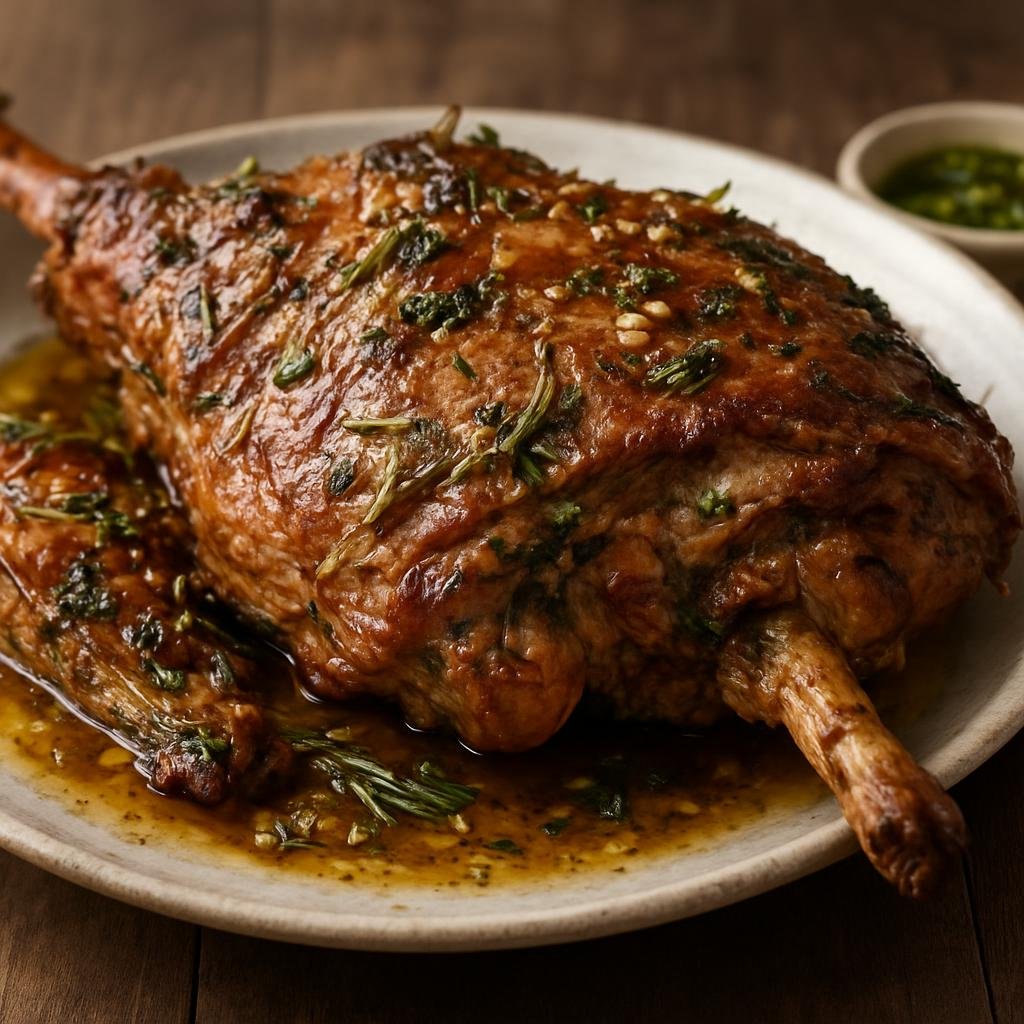 Entree: Argentina – Buenos Aires – Cordero Patagónico (Slow-roasted Patagonian-style lamb seasoned with garlic and herbs) recipe