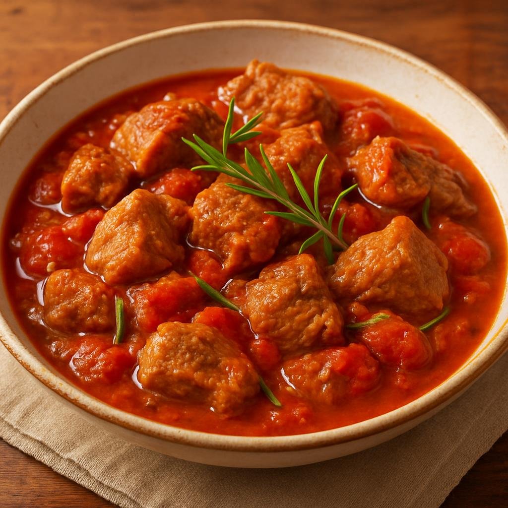 Entree: Greece – Crete – Χοιρινό Κρητικό ➤ Hirino Kritiko (Cretan-style braised pork in wine, tomatoes and rosemary) recipe