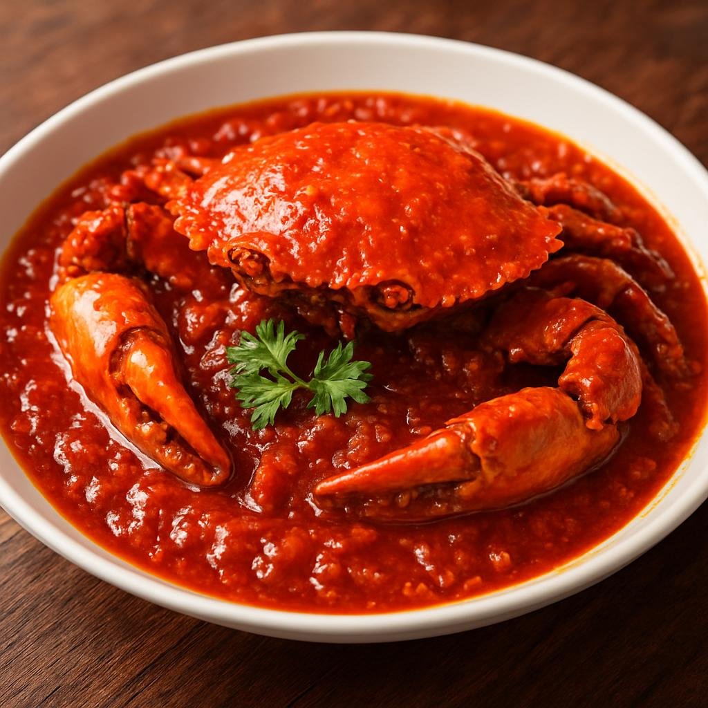 Entree: Malaysia – Malaysian Chinese – 辣椒螃蟹 ➤ Làjiāo Pángxiè (Crab cooked in a thick sweet-spicy tomato and chili gravy) recipe