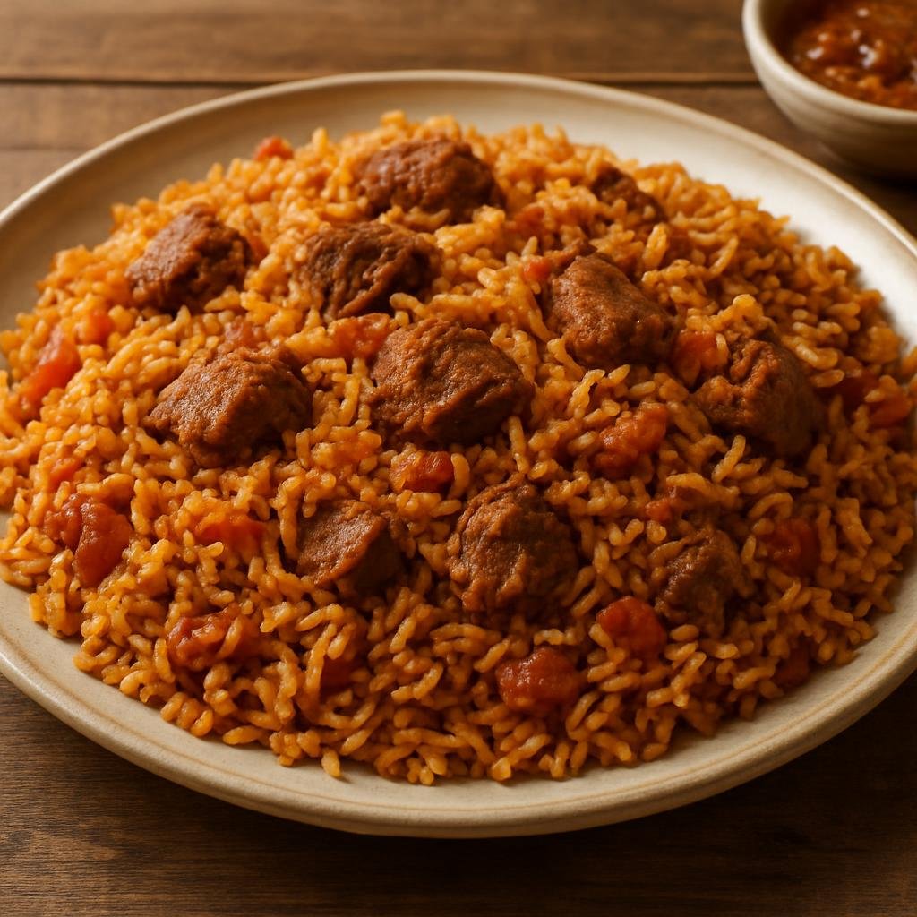 Entree: Saudi Arabia – Hijaz – رز بخاري ➤ Ruz Bukhari (Fragrant spiced long-grain rice cooked with tomato and meat as a hearty main rice dish) recipe