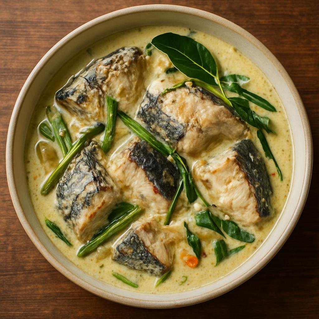 Entree: Micronesia – Southern Culinary Region – Coconut Milk Fish (Fish simmered in a fragrant coconut milk sauce with island aromatics) recipe