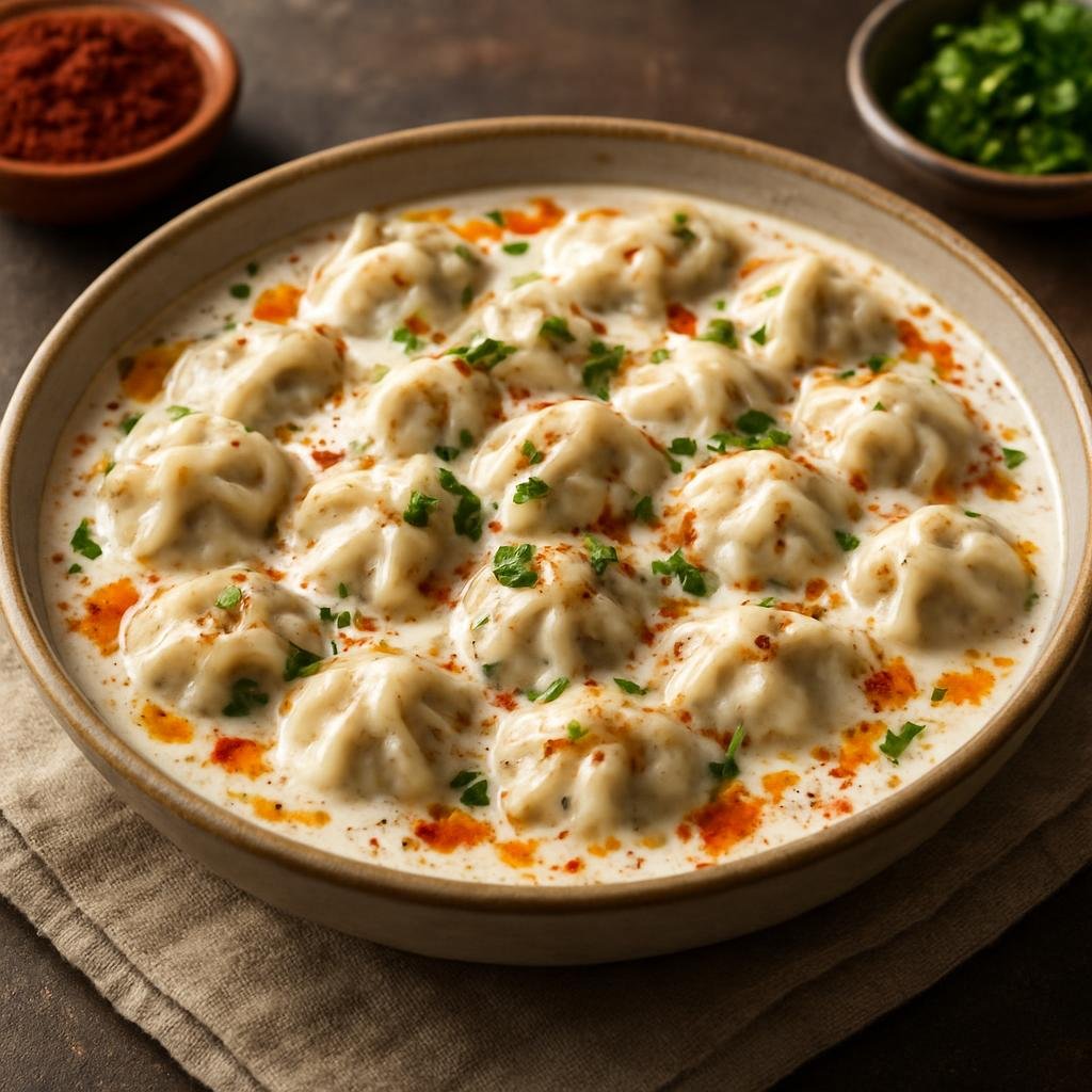 Entree: Palestine – Southern Culinary Region – شيش برك ➤ Shish Barak (Small meat-filled dumplings cooked in a tangy seasoned yogurt sauce) recipe