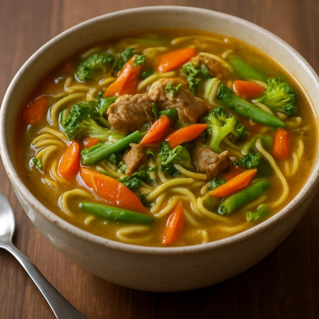 Entree: India – Sikkim & Himalayan – Thukpa (Hearty Himalayan noodle soup with vegetables and optional meat) recipe