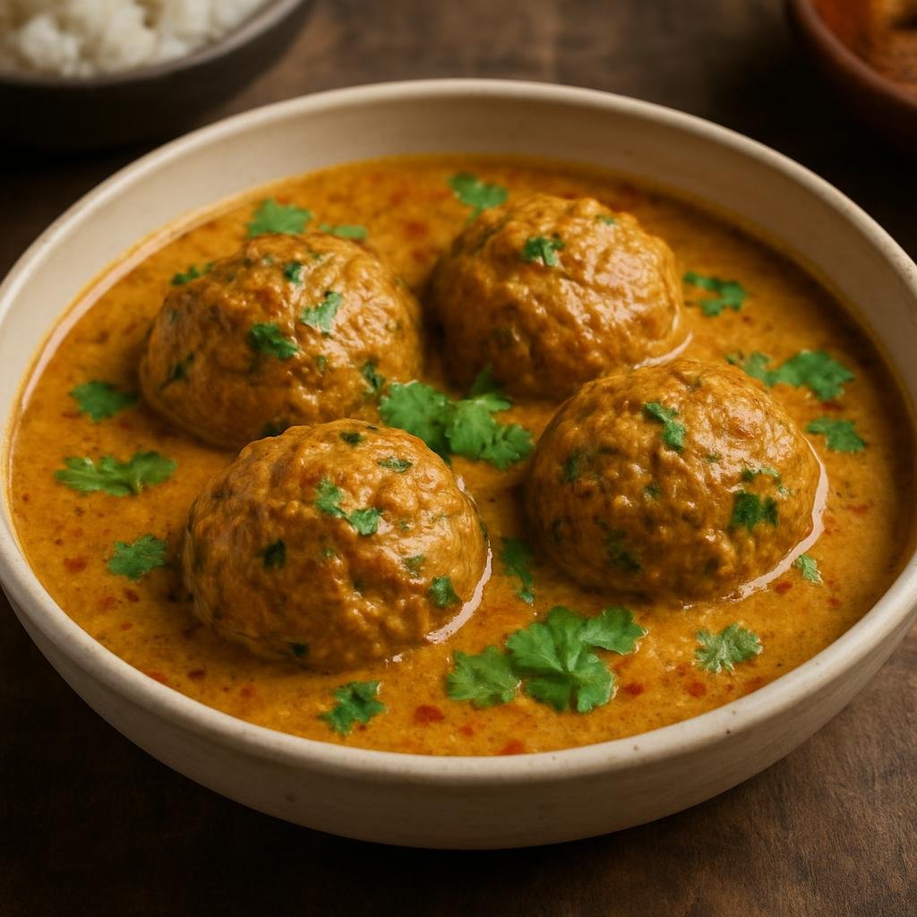 Entree: Pakistan – Kashmir / Gilgit-Baltistan – گشتابہ ➤ Gushtāba (Large Kashmiri spiced lamb meatballs simmered in a creamy yogurt and spice sauce, a centerpiece of a Wazwan feast) recipe