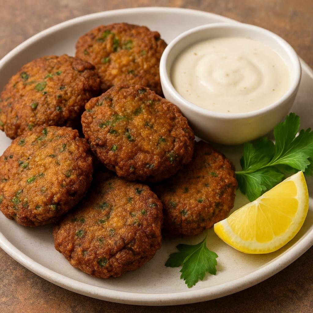 Entree: Egypt – Egyptian Street Food – طعمية ➤ Ta'amiya (Egyptian fried patties made from crushed fava beans blended with fresh herbs and spices) recipe