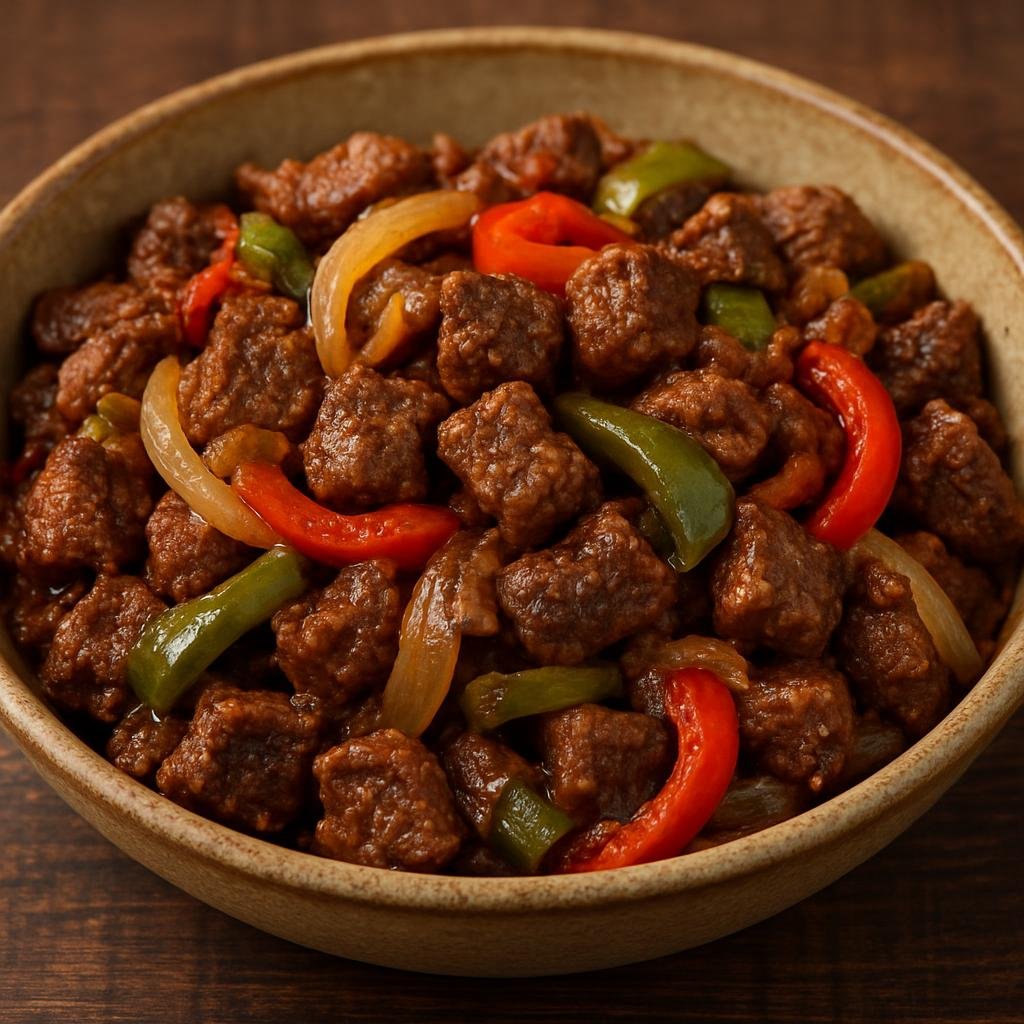 Entree: Ethiopia – Central Culinary Region – ቲብስ ➤ Tibs (Sautéed seasoned cubes of meat cooked quickly with onions, peppers, and Ethiopian spices) recipe