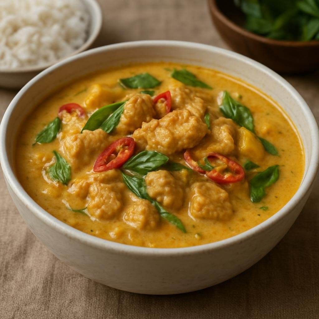 Entree: Australia – Northern Territory – Crocodile Curry (Northern Australian coconut-based curry featuring tender crocodile meat and tropical aromatics) recipe